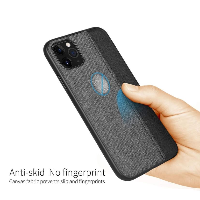 Memumi Premium Series Back Canvas/Leather Cover for Apple iPhone 11 Shockproof - Grey (6.1") view 5