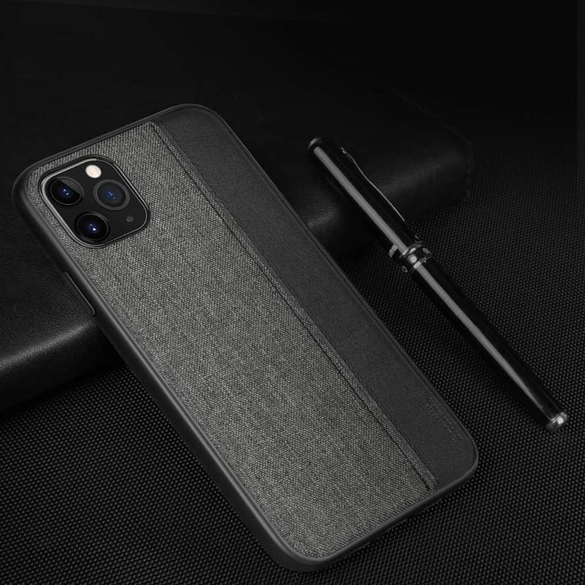 Memumi Premium Series Back Canvas/Leather Cover for Apple iPhone 11 Shockproof - Grey (6.1") view 6