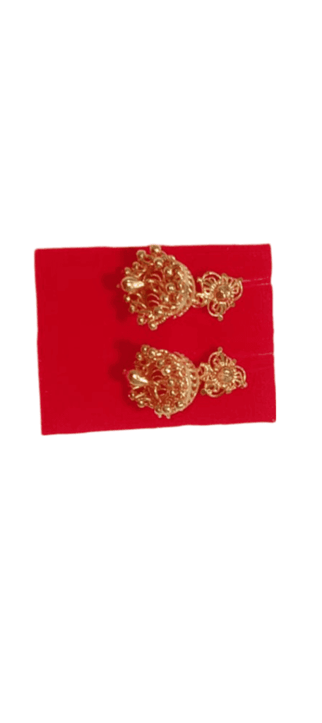 Traditional Indian Gold Plated Jhumka Earrings view 2