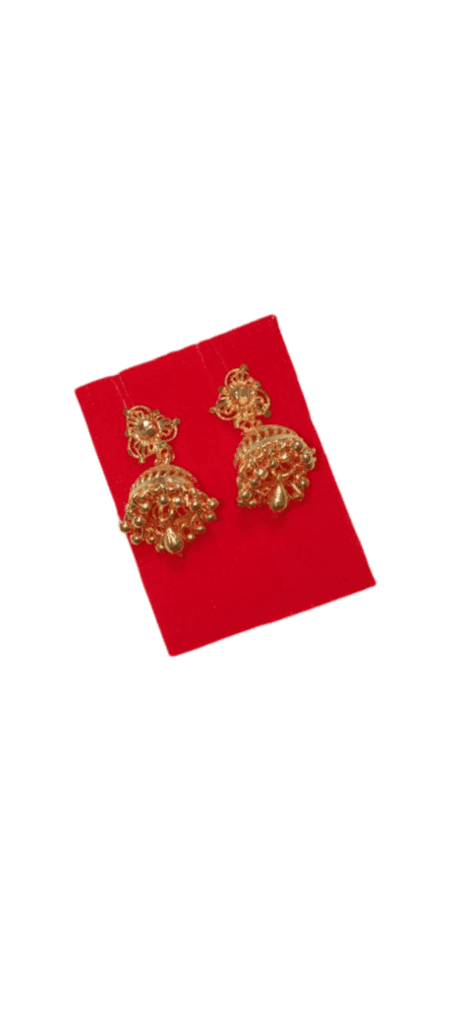 Traditional Indian Gold Plated Jhumka Earrings view 4