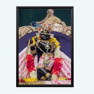 NOKKES Radha Raman ji Vrindavan Radha Raman Thakur Ji Photo Frames Religious Photo frame 5X7 Inch Photo Frame_QWW85