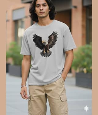 ELBATROSS Men Cotton Blend Oversized Fit Printed T-Shirt ( Black )