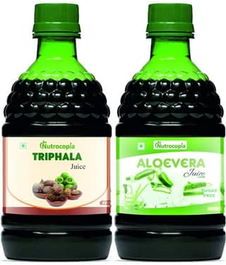 NUTROCOPIA Triphala Juice & Giloy Aloe Vera Juice To Boost Immunity Pack of 2 of 400 ML(800 ML)