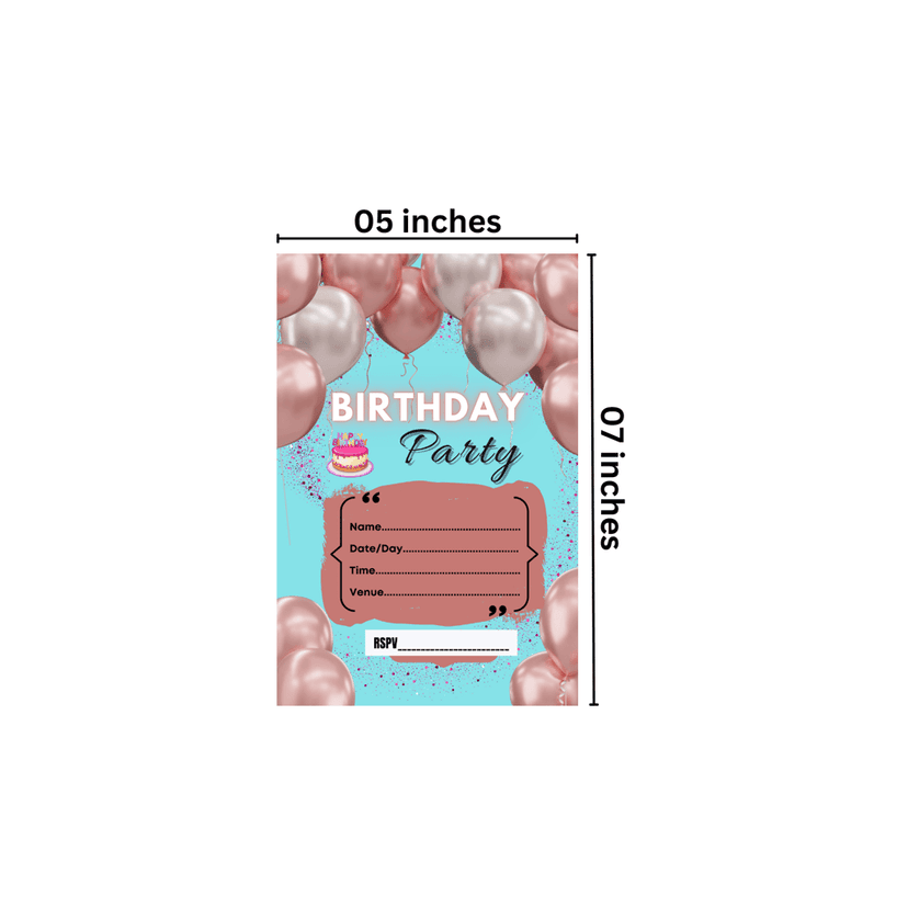 Joyful Celebrations: Birthday Party Invitation Cards - Pack of 20 view 2
