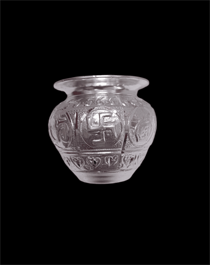 German Silver 3 Inch Kalash Chambu For Home Pooja Deccor view 2
