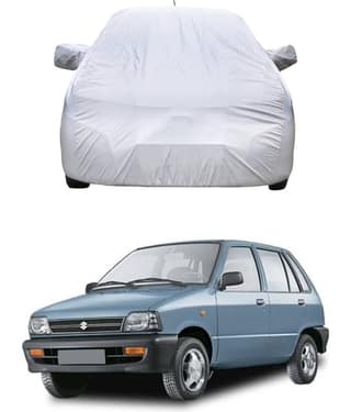 AutoRetail Car Body Cover for Maruti Suzuki 800 With Mirror Pocket ( Pack of 1 ) , Silver