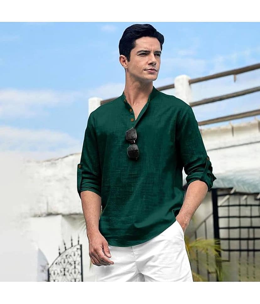Vida Loca White Cotton Blend Men's Shirt Style Kurta ( Pack of 1 )