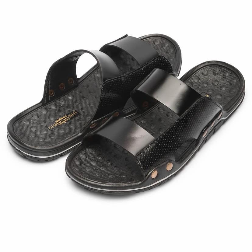 FEATHER LEATHER Men's Comfortable & Fashionable Sandals & Slippers | Casual Slipper/Flip-Flop for Men | Indoor/Outdoor/Chappal view 7