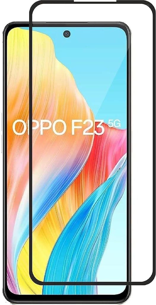 PLUGTECH Advanced Tempered Glass With Anti-Explosion 9H Hardness Edge-To-Edge Coverage Screen Guard for OPPO F23
