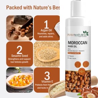 Moroccan Argan Hair Growth Oil 100ml pack of 1 For Strong & Shiny Hair Anti-Hair Fall & Frizz Control deep-conditioning hair oil