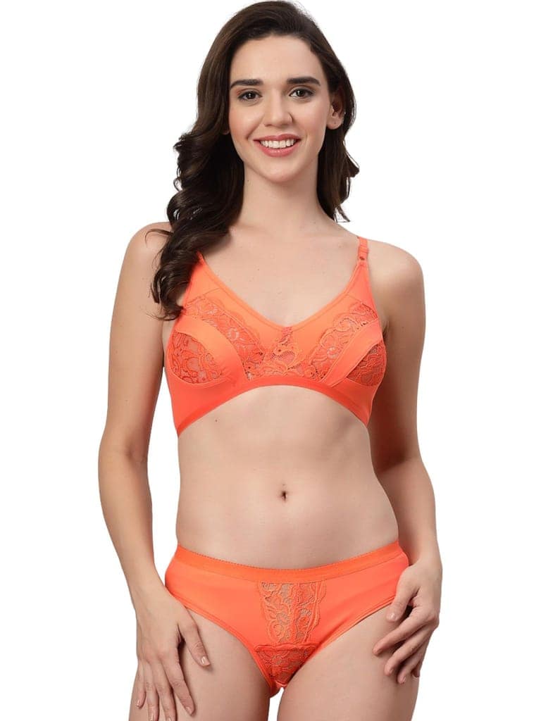 ADORNSTAR Branded Women's Comfort Non-Padded Bra Panty Lingerie Set for Women | Non Padded | Designer Honeymoon Hot Sexy Wedding Set