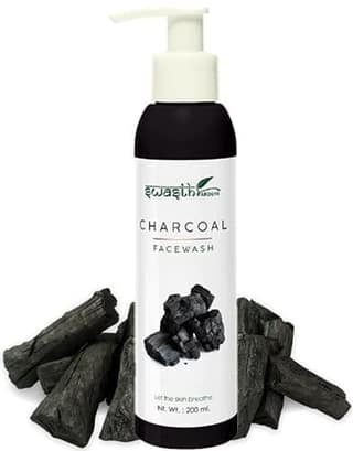 Swasth Arogya Charcoal Face Wash || Cleanser || Whiteheads || Dead Skin Cells || Toner || Pack Of 1 Bottle Activated Charcoal Face Wash (200ml.)