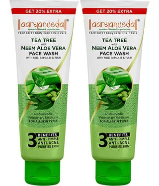 Aaryanveda Tea Tree Face Wash with Neem & Aloe Vera , Anti-Acne, Oil Control, 120 ml (Pack of 1)