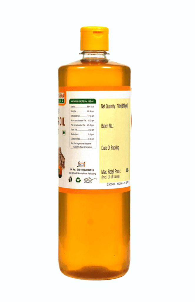 Shreekrishna Cold / Wood Pressed Organic Groundnut Oil 1 Litre (100% Groundnut Oil | Kacchi Ghani / Chekku) view 2