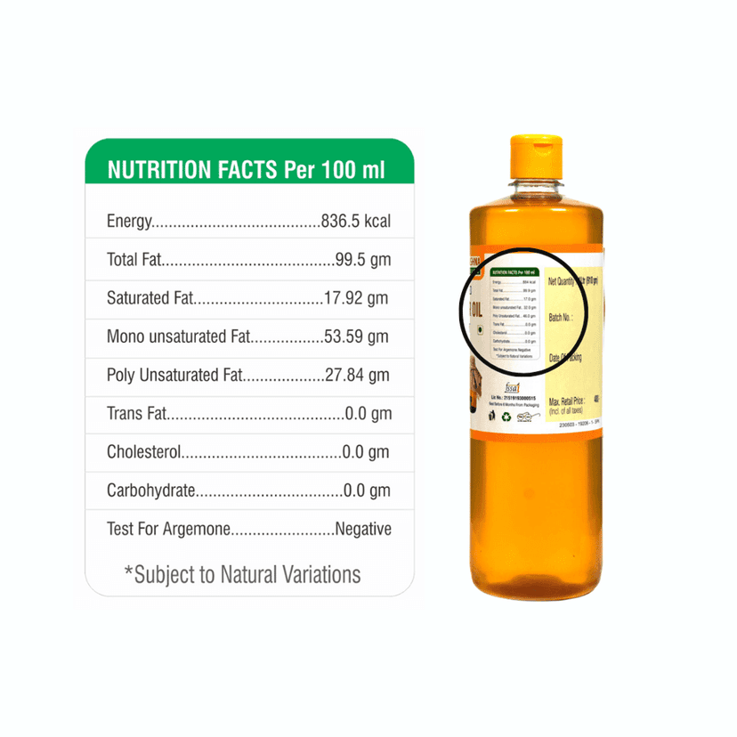 Shreekrishna Cold / Wood Pressed Organic Groundnut Oil 1 Litre (100% Groundnut Oil | Kacchi Ghani / Chekku) view 3