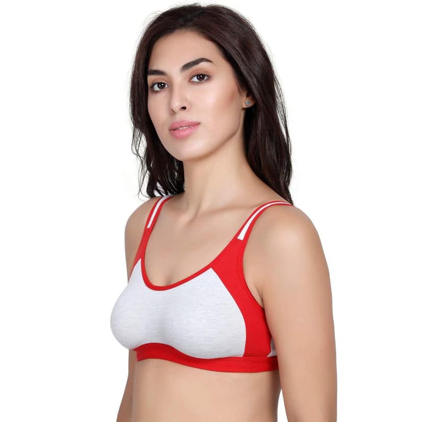 Fashion Bones - Women's Cotton Non Padded Non-Wired Sports Bra (Pack of 3) view 3