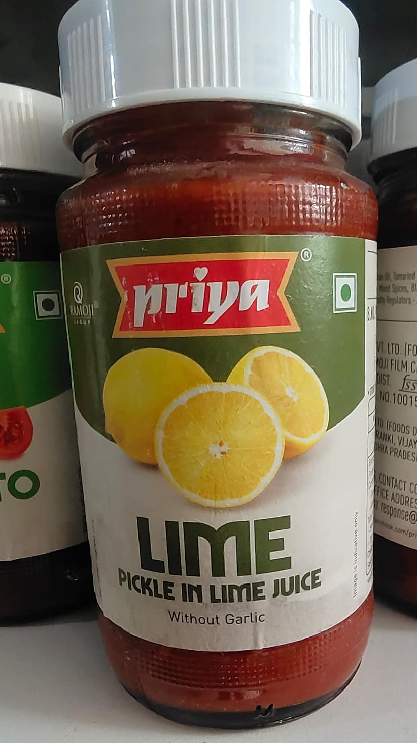 Priya pickle lime without garlic