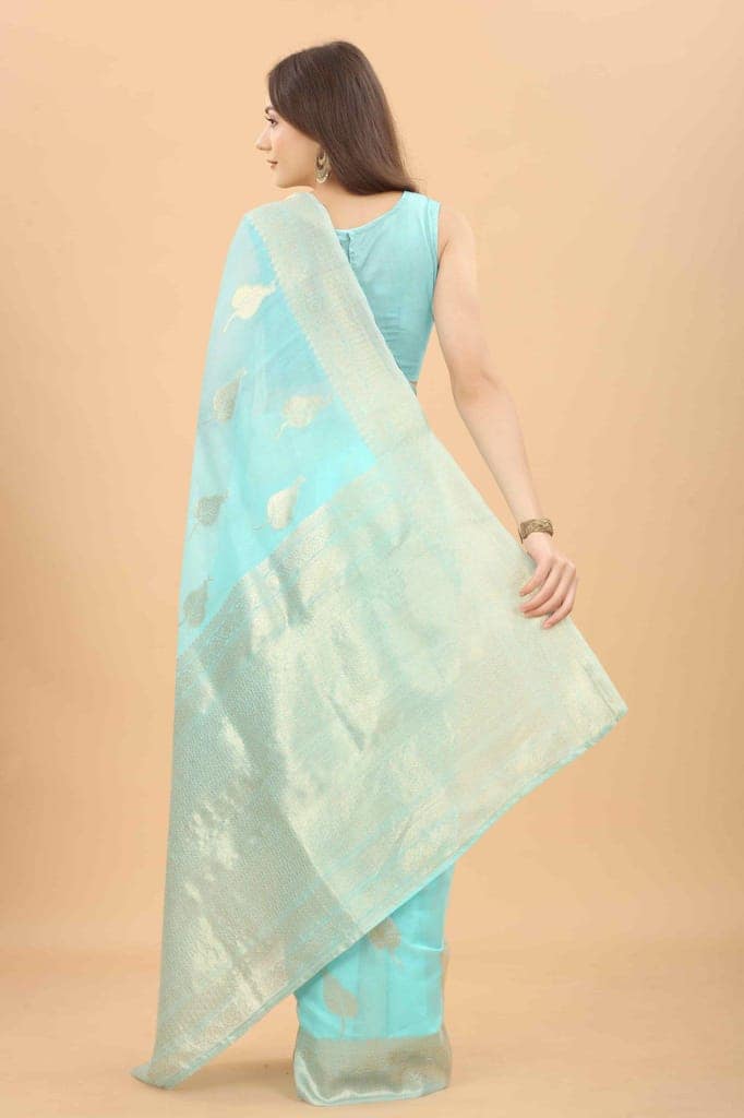 Women's Pure Cotton Saree with Unstiched Blouse Piece view 2