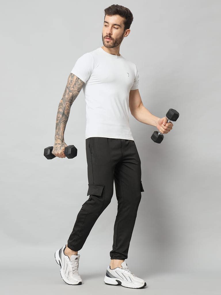 SavvyXwear Men's black trouser (sports wear/gym wear) view 5