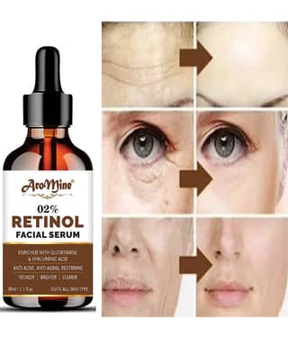 Aromine Face Serum Retinol Anti-Wrinkle For All Skin Type ( Pack of 1 )