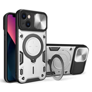 LIRAMARK Case Compatible with Apple iPhone 13 (6.1 inch) with Stand & Slider Camera Military Grade Protection