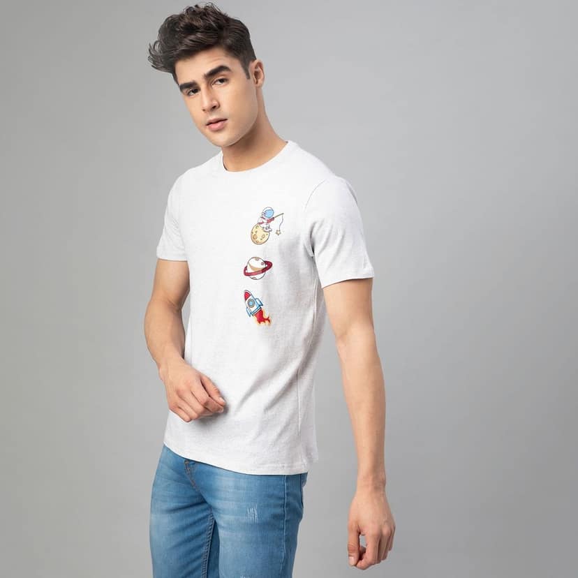 FTX Men Printed Round Neck Half Sleeve Tshirt view 4