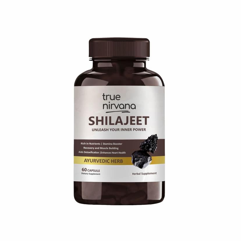 True Nirvana Shilajit Veg Capsules Stamina and Vitality Supplement 60 Capsules
