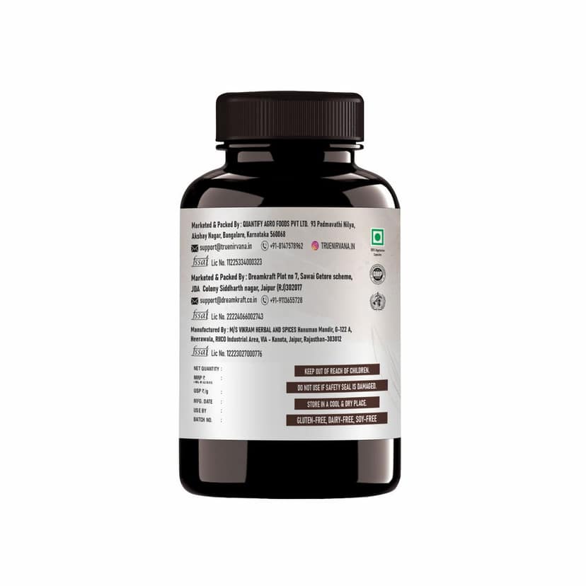 True Nirvana Shilajit Veg Capsules Stamina and Vitality Supplement 60 Capsules view 2