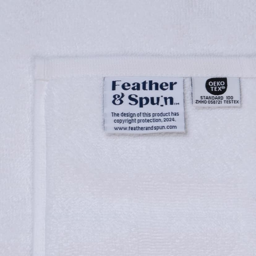 Feather & Spun Bath Mat (Pack of 2) | Lavender Fragrance | Oeko-TEX® Standard 100 | Anti Microbial | Fade Resistant | Double Needle Stitch | 100% Cotton - 791 GSM - 58 cms x 81 cms (Pure Snow) view 3