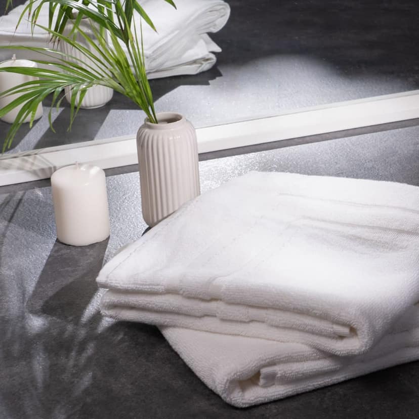 Feather & Spun Bath Mat (Pack of 2) | Lavender Fragrance | Oeko-TEX® Standard 100 | Anti Microbial | Fade Resistant | Double Needle Stitch | 100% Cotton - 791 GSM - 58 cms x 81 cms (Pure Snow) view 6
