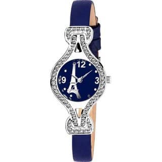 HRV women black leather watch