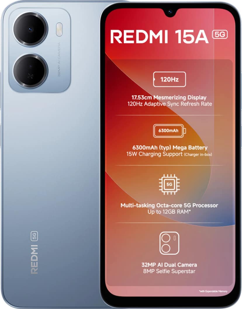 REDMI 15A (Awesome Blue, 4GB RAM, 128GB Storage)