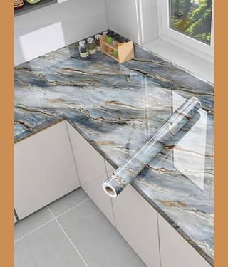 KRAMOX Self-Adhesive Wallpaper, PVC 3D Wall Sticker Oil Proof & Waterproof, Kitchen Backsplash Stickers Wallpaper for Hotel/Living Room/Bedroom & Café Walls (60cm x 200cm) (Grey Brown) Pack of 1