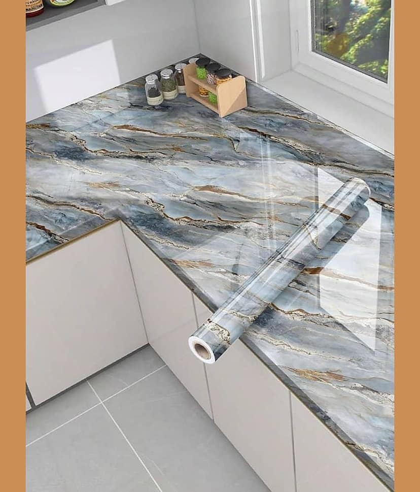 KRAMOX Self-Adhesive Wallpaper, PVC 3D Wall Sticker Oil Proof & Waterproof, Kitchen Backsplash Stickers Wallpaper for Hotel/Living Room/Bedroom & Café Walls (60cm x 200cm) (Grey Brown) Pack of 1