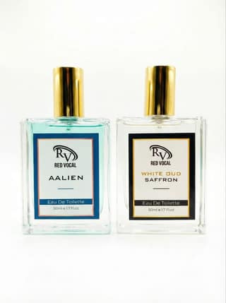 Red Vocal Aalien & White Oud Saffron Premium Eau De Toilette Set – Unisex 2×50ml, Bold, Fresh & Luxurious Fragrances