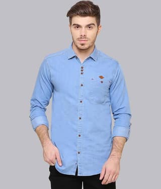 Kuons Avenue - Grey Denim Slim Fit Men's Casual Shirt ( Pack of 1 )