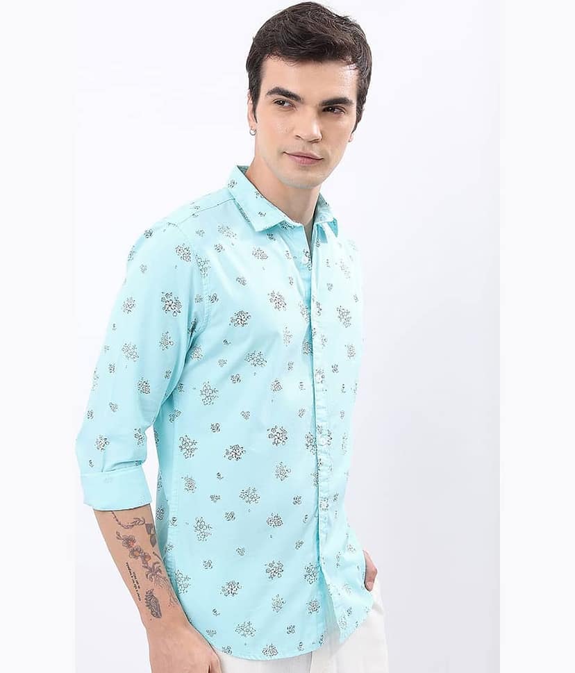 Ketch 100% Cotton Regular Fit Printed Full Sleeves Men's Casual Shirt - Yellow ( Pack of 1 ) view 6