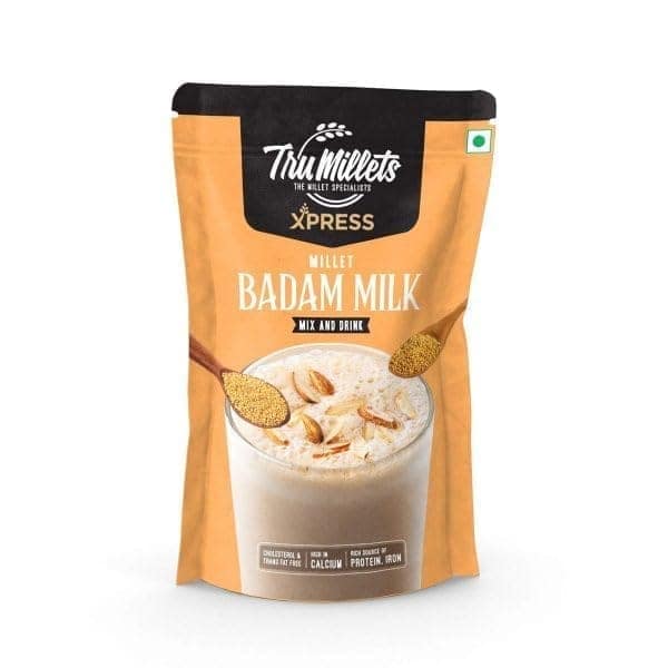 Trumillets Xpress - Healthy Millet Drink - Instant Mix | Nutrition for Adults (Both Men and Women) and Kids- Health,Strength and Energy| Gluten Free | No Preservatives| Badam Milk (Each 200g Pack of 2) view 2
