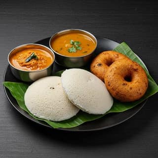 2 Idly + 1 Vada + Sambar