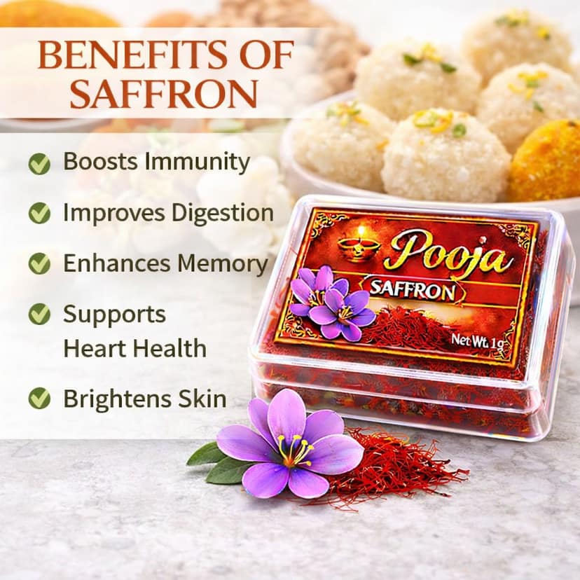 Pooja Saffron 1 gram Kashmiri Saffron view 4