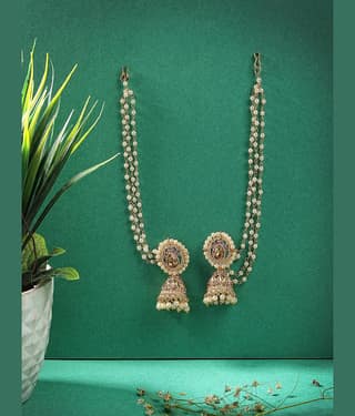 Sukkhi White Jhumki Earrings ( Pack of 2 )