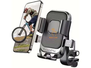 SOOPII Universal Bike Mobile Holder with One Click Locking, Anti-Slip and Adjustable Angle for Motorcycles, Bicycles, E-Bikes, Scooters, Shockproof For Handle Bar Fit