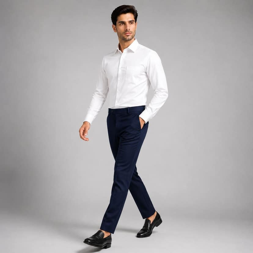 Akaya Apparels ComfortFit Blue Cotton Blend Trousers view 3
