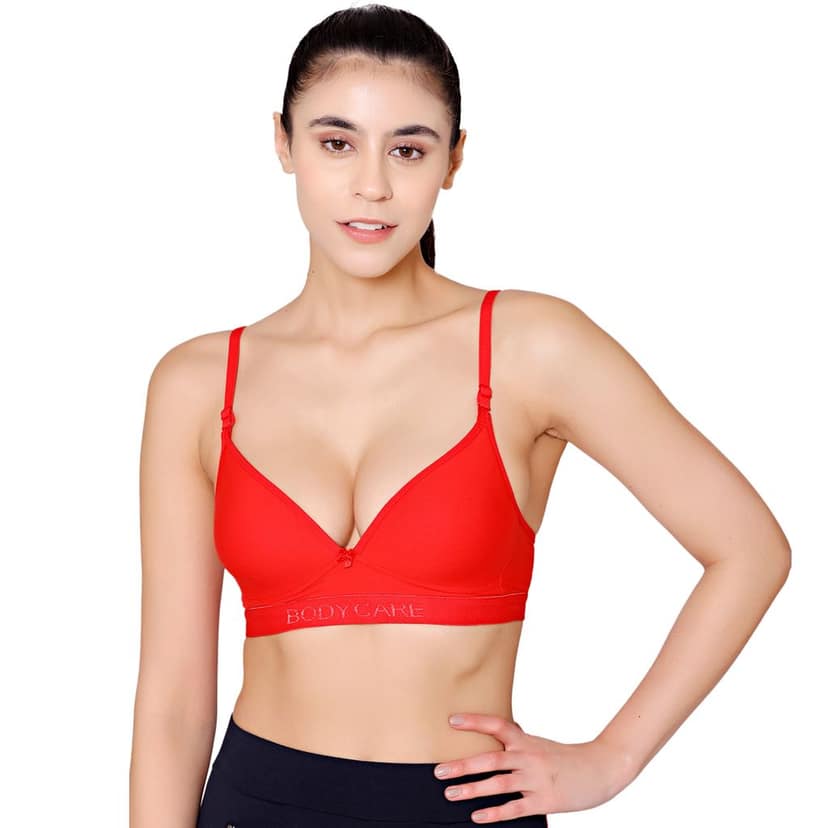 Bodycare Cotton Spandex Padded Non wired Tshirt Bra-Pack of 3 view 2
