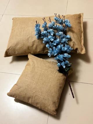 Jute/Cotton Cover Rectangular Pillow