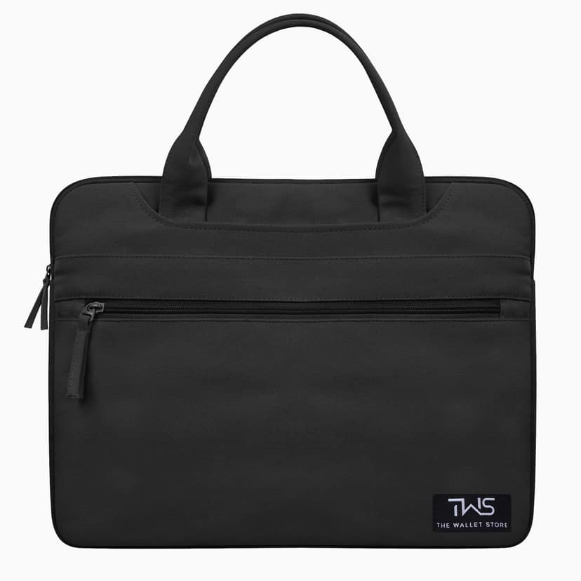 The Wallet Store EcoCarry Canvas Laptop Bag - Black - 15 Inch