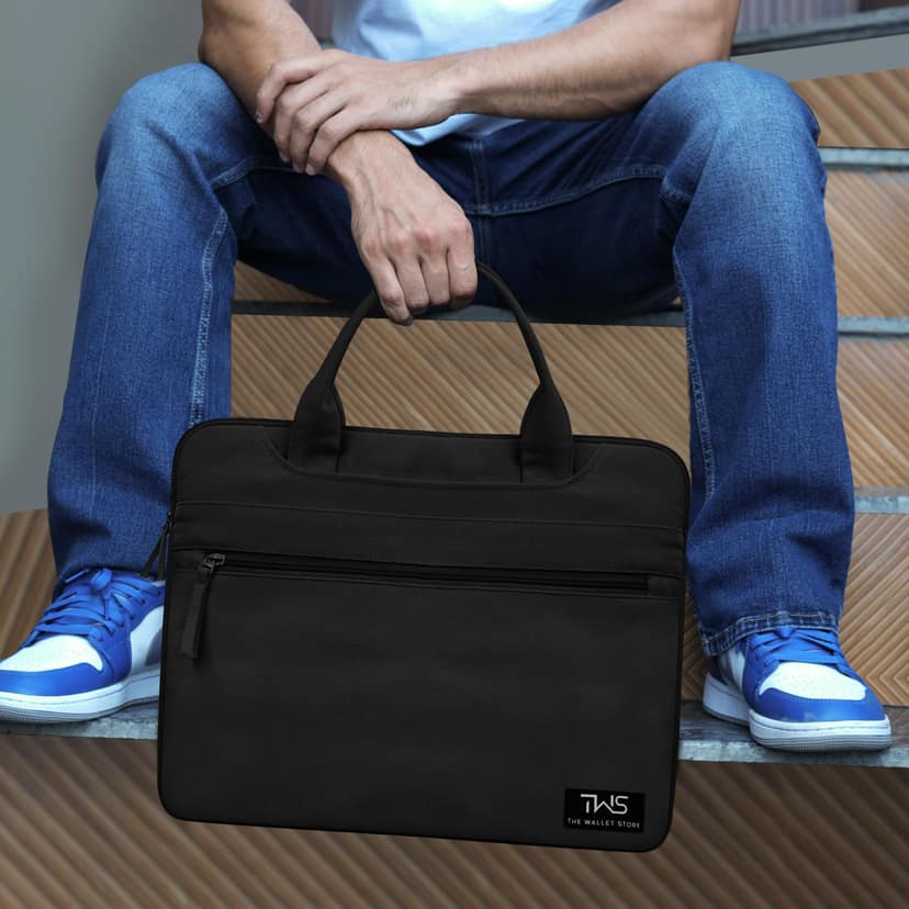 The Wallet Store EcoCarry Canvas Laptop Bag - Black - 15 Inch view 2