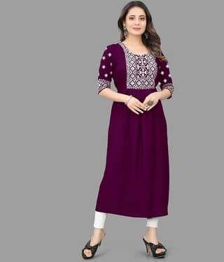 QPEEZ - Green Satin Women's Flared Kurti ( Pack of 1 )