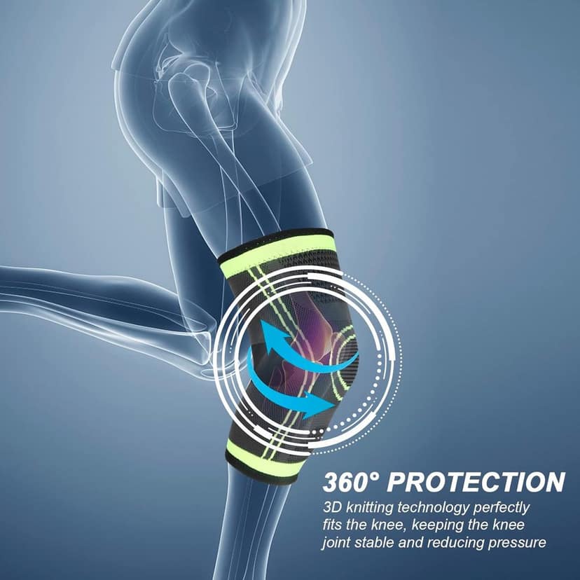 Plutoex Knee Support For Men&Women Knee Caps For Women Knee Cap For Men Knee Brace For Knee Pain Relief Products Knee Pad Leg Sleeves For Men Gym Squats Knee Belt Knee Support For Women_Free Size (Pack of 2) view 2
