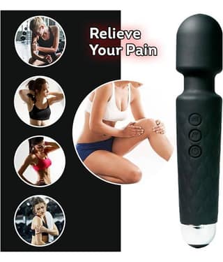 Wand Massager For Full Body Relaxation & Pain Relief with 10 speed, Flexible Neck, Black Color (Pack of 1)